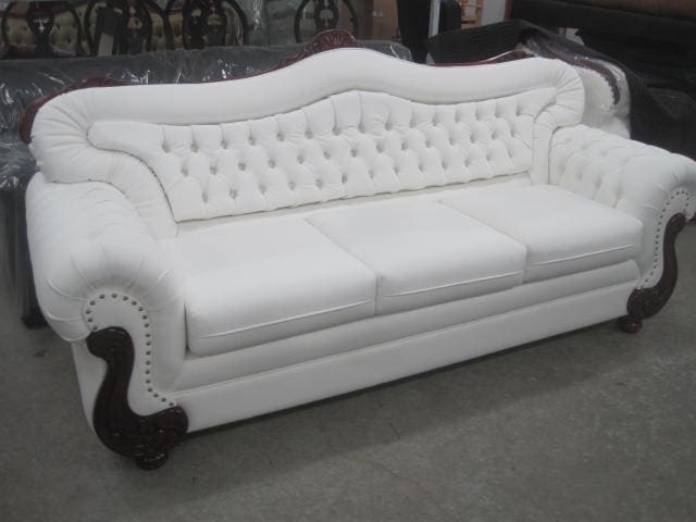 Sofa imitation cuir - Ébénisterie et rembourrage Châteauguay